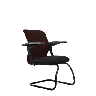 Кресло МЕТТА SU-M-4/подл.160/осн.008 (металл черный) (коричневый)