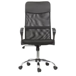 Кресло офисное BRABIX Flash MG-302, с подлокотниками, хром, черное 530867