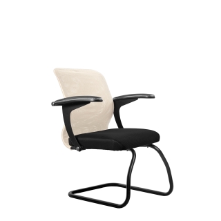 Кресло МЕТТА SU-M-4/подл.160/осн.008 (металл черный) (бежевый)