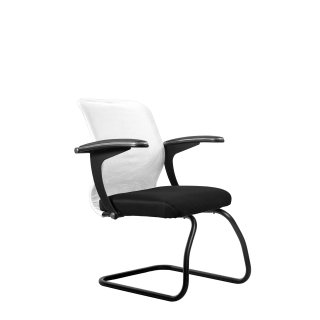Кресло МЕТТА SU-M-4/подл.160/осн.008 (металл черный)  (белый)