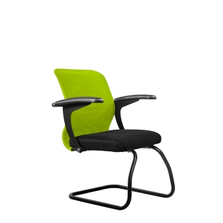 Кресло МЕТТА SU-M-4/подл.160/осн.008 (металл черный) (зеленый)