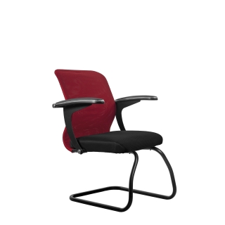 Кресло МЕТТА SU-M-4/подл.160/осн.008 (металл черный)  (красный)
