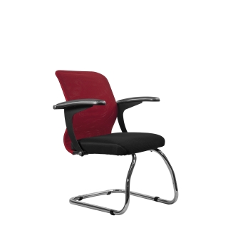 Кресло МЕТТА SU-M-4/подл.160/осн.007 (хром) (красный)