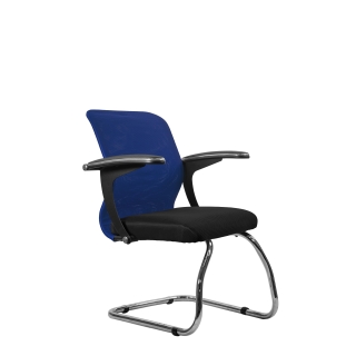 Кресло МЕТТА SU-M-4/подл.160/осн.007 (хром) (синий)