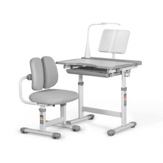Комплект парта и стульчик Mealux BD-23 G - столешница беля/пластик серый