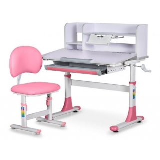 Комплект парта и стульчик Mealux EVO BD-21 PN столешница светло-лиловая/пластик розовый