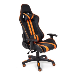 Кресло iCar (кож/зам, черный/оранжевый)