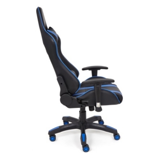 Кресло iCar (кож/зам, черный/синий)
