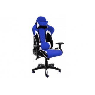 Игровое кресло PRIME Black+Blue/ RT-6022 black(TV001#)+ blue (TV002#) + white
(12-86#) / черный + синий + белый Кресло офисное