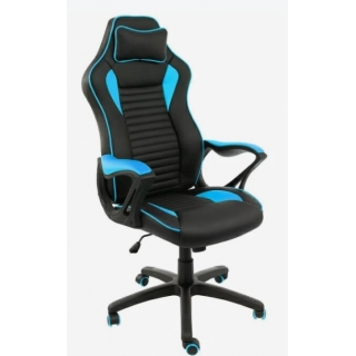 Игровое кресло LEON Light blue+Black/ RT-506 light blue (70#) + black (70#-100)/голубой+черный