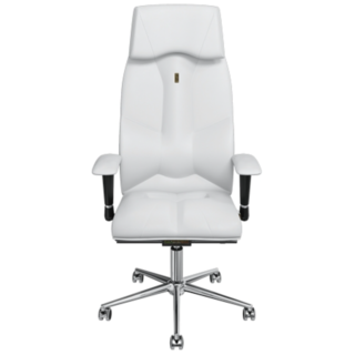 Офисное эргономичное кресло BUSINESS (экокожа белая)