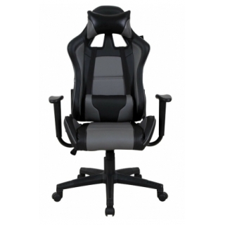 Игровое кресло BRABIX GT Racer GM-100, две подушки, экокожа, черное/серое, 531926