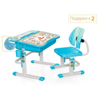 Комплект мебели (столик + стульчик) Mealux EVO-03 BL столешница цвета клен / пластик голубой (одна коробка)