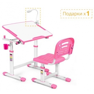 Комплект мебели (столик + стульчик) EVO-07 Pink столешница белая / пластик розовый (одна коробка)