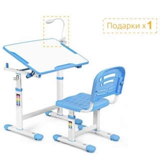 Комплект мебели (столик + стульчик) EVO-07 Blue столешница белая / пластик синий (одна коробка)